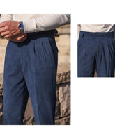 Men’s Retro High-Waisted Corduroy Pants – Straight-Leg, Wrinkle-Resistant Vintage Trousers